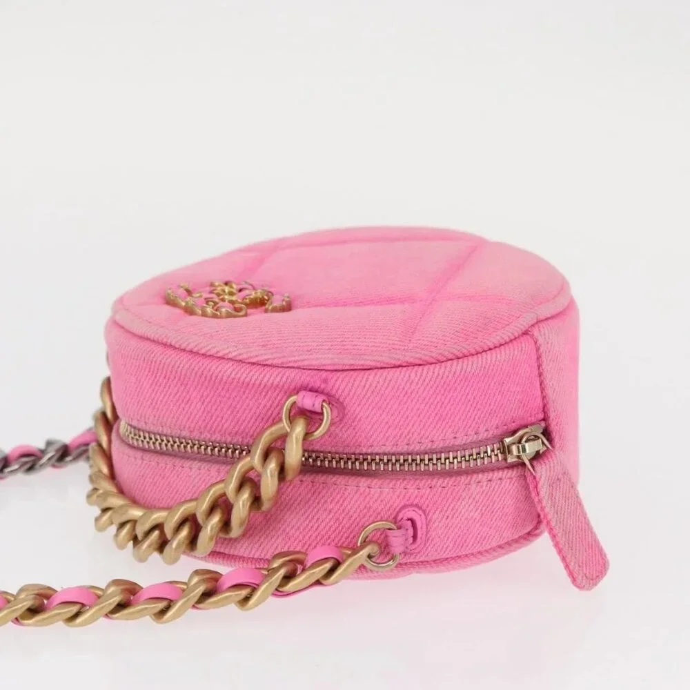 CHANEL Matelasse Chain Shoulder Bag Canvas Pink Gold CC Auth bs32090 - Picture 6 of 16